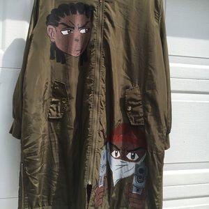 Custom trench puffer Jacket Boondocks